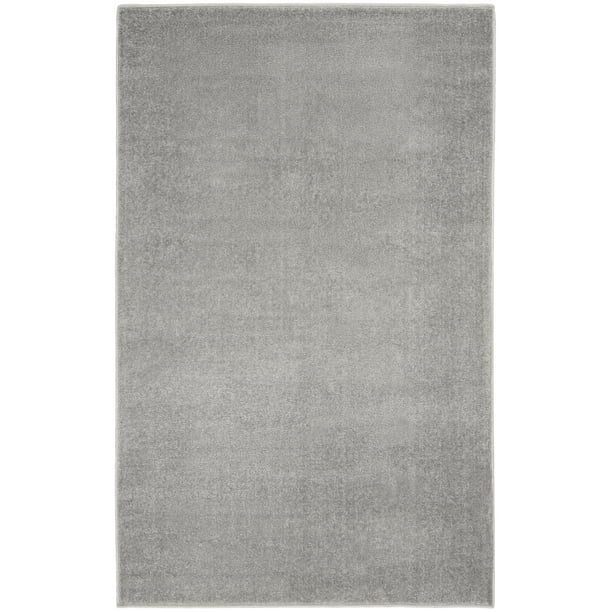 Nourison Essentials Solid Contemporary Silver Grey 3' X 5' Area Rug 3' X 5' Nourison Essentials Solid Contemporary Silver Grey 3' X 5' Area Rug 3' X 5'